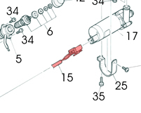 15) Cable assembly (water pump cable)